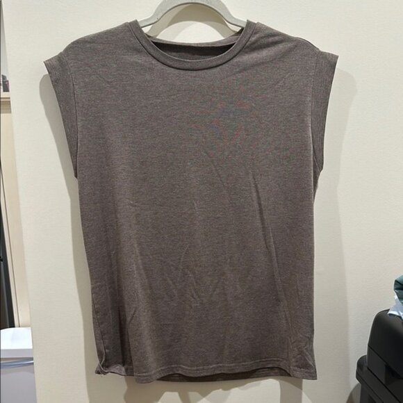 SHEIN Brown Sleeveless Muscle Tee with Crew Neck and Boxy Relaxed Fit - Picture 1 of 3